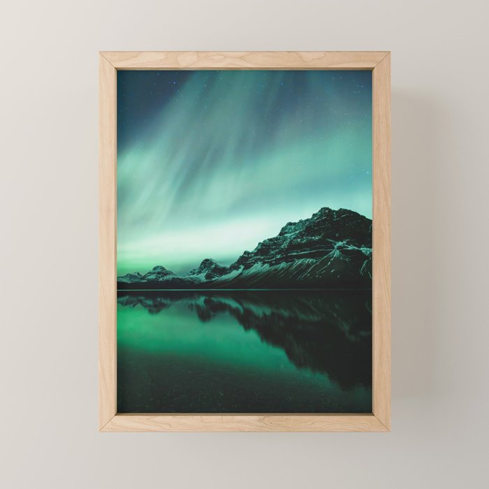 Auroras over Bow Lake, Banff Mini Art Print Gallery Image 1