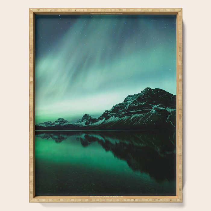 Auroras over Bow Lake, Banff Serving Tray Gallery Image 1
