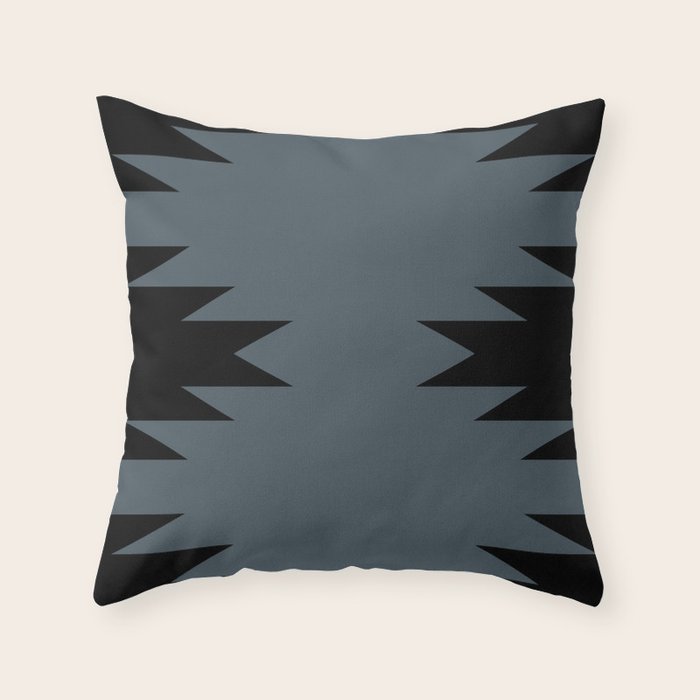 Geometric Southwestern Minimalism - Neutral Blue Throw Pillow Gallery Image 6
