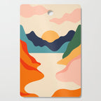 Colorful nature mountain landscape art Cutting Board Gallery Image 1