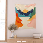 Colorful nature mountain landscape art Wall Tapestry Gallery Image 2