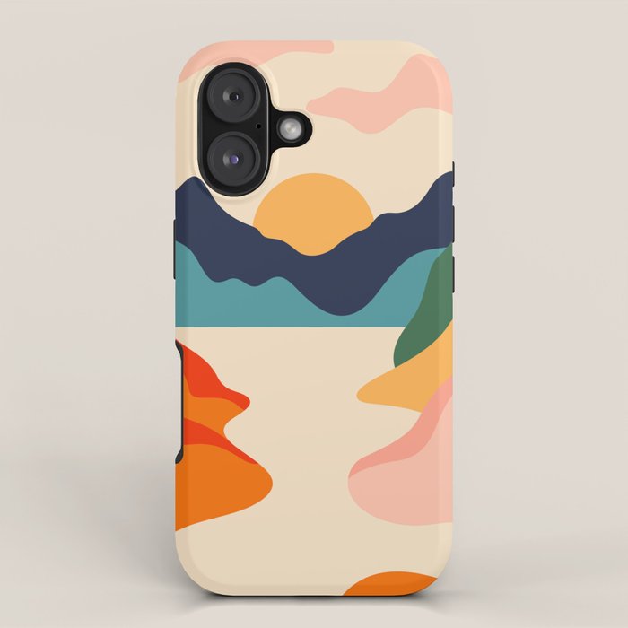 Colorful nature mountain landscape art iPhone Case Gallery Image 1