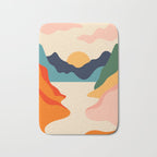 Colorful nature mountain landscape art Bath Mat Gallery Image 1