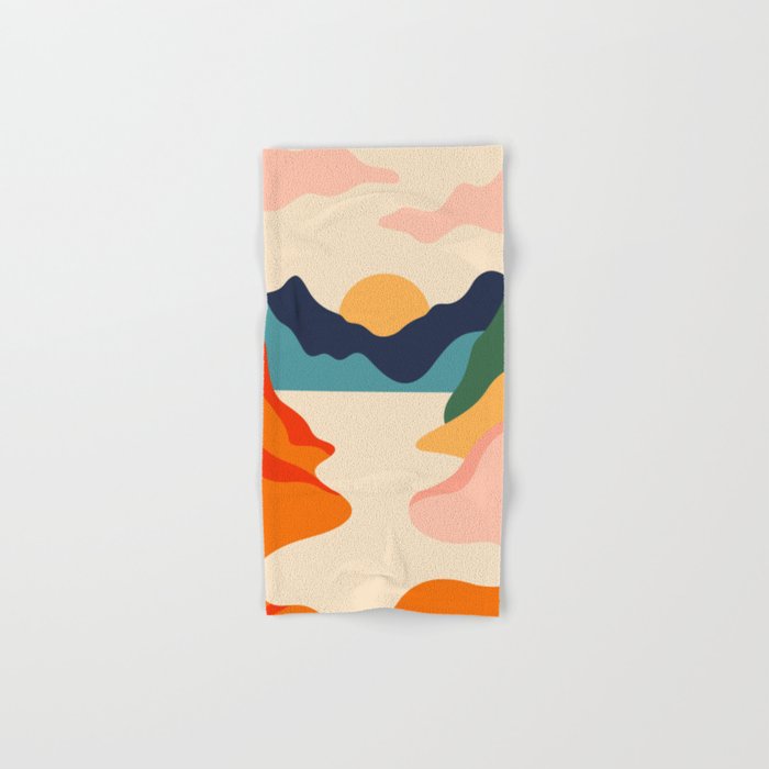 Colorful nature mountain landscape art Bath Towel Gallery Image 1