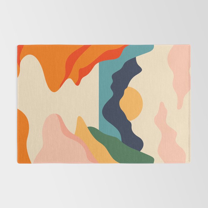 Colorful nature mountain landscape art Rug Gallery Image 2