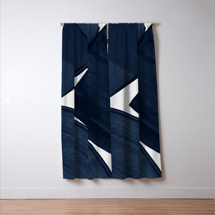 Minimalist Painting Blue II, Modern Abstract Window Curtain Gallery Image 3