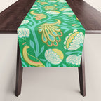 Peacock Dreams - Electric Green Table Runner Gallery Image 1