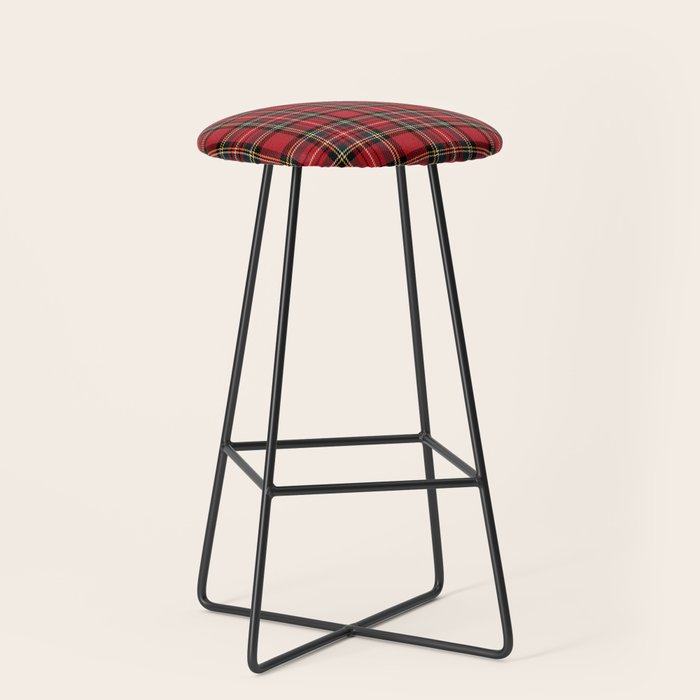 RED TARTAN â Royal Stewart inspired | Collection : Plaid âs not dead â Classic Punk Prints Stool Gallery Image 1