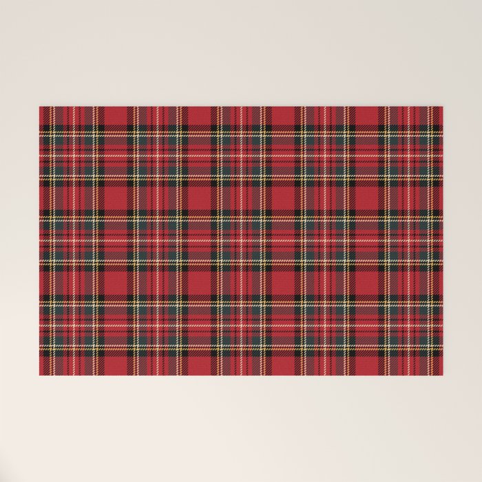 RED TARTAN â Royal Stewart inspired | Collection : Plaid âs not dead â Classic Punk Prints Welcome Mat Gallery Image 1