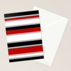 Modern Horizontal Stripes // Red, Gray, Black and White Stationery Card Gallery Image 2