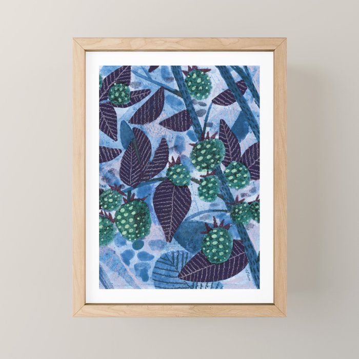 In Season in Blue Raspberry & Teal Mini Art Print Gallery Image 1
