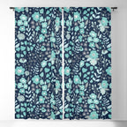 Ditsy Florals, Navy and Teal Window Curtain Gallery Image 5