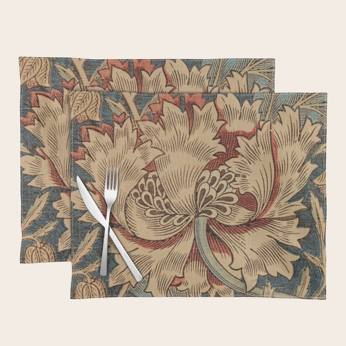 William Morris Honeysuckle Floral Placemat Gallery Image 1