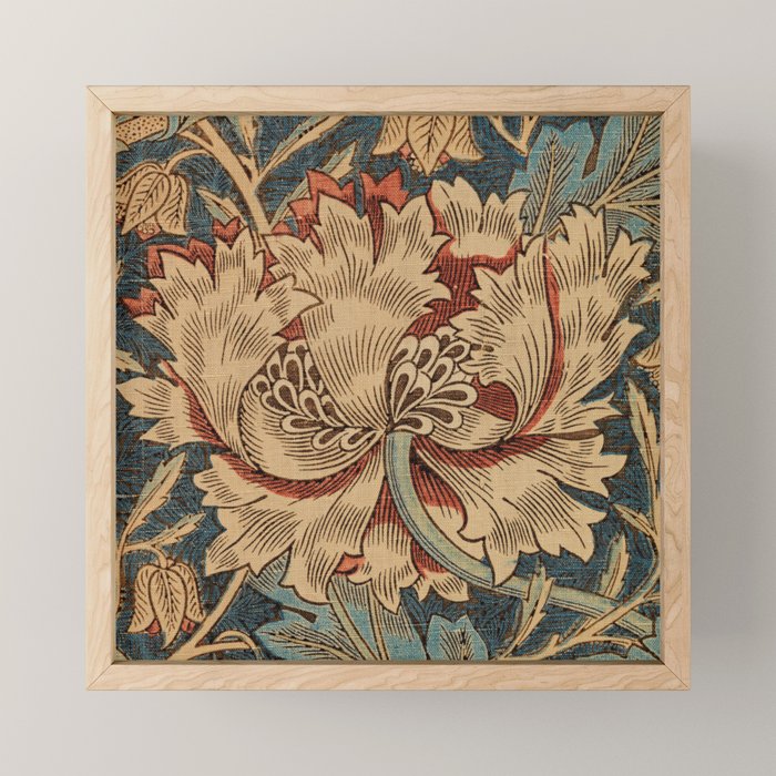 William Morris Honeysuckle Floral Mini Art Print Gallery Image 1