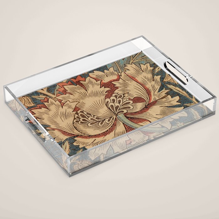 William Morris Honeysuckle Floral Acrylic Tray Gallery Image 1