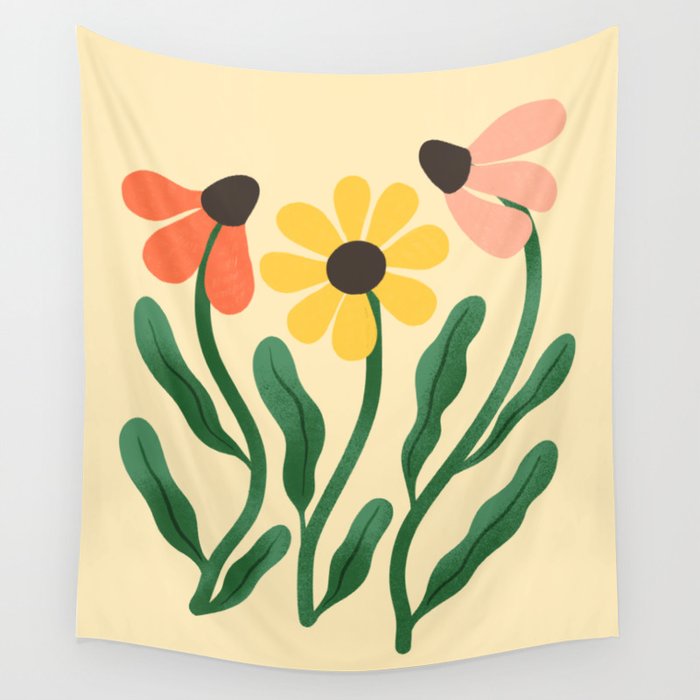 Brown Eyed Susans Flower Market Wall Tapestry Gallery Image 4