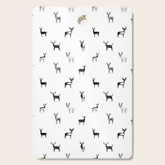 Reindeer animal doodle art pattern Cutting Board Gallery Image 1