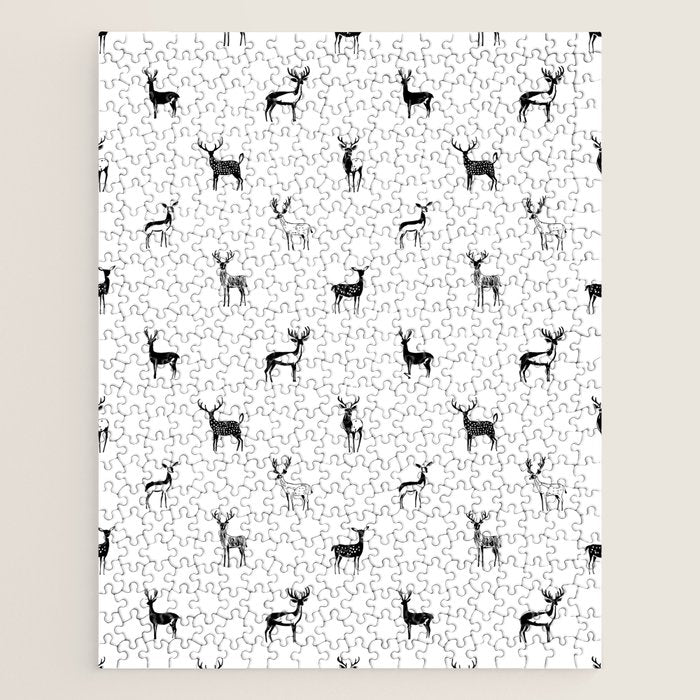 Reindeer animal doodle art pattern Jigsaw Puzzle Gallery Image 1