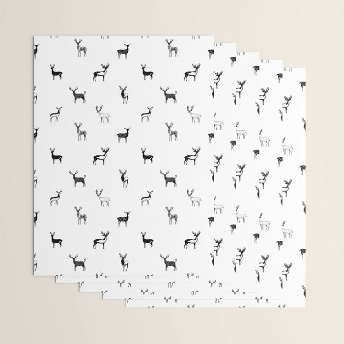 Reindeer animal doodle art pattern Wrapping Paper Gallery Image 3