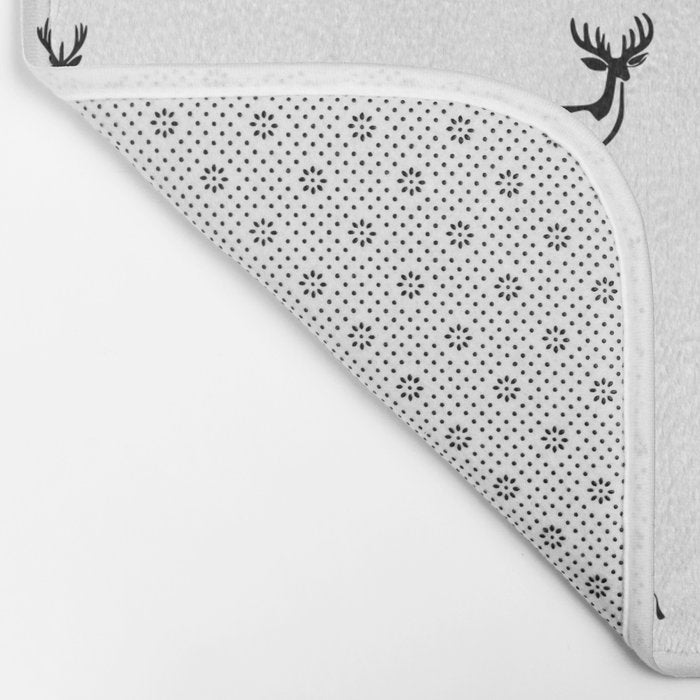 Reindeer animal doodle art pattern Bath Mat Gallery Image 2