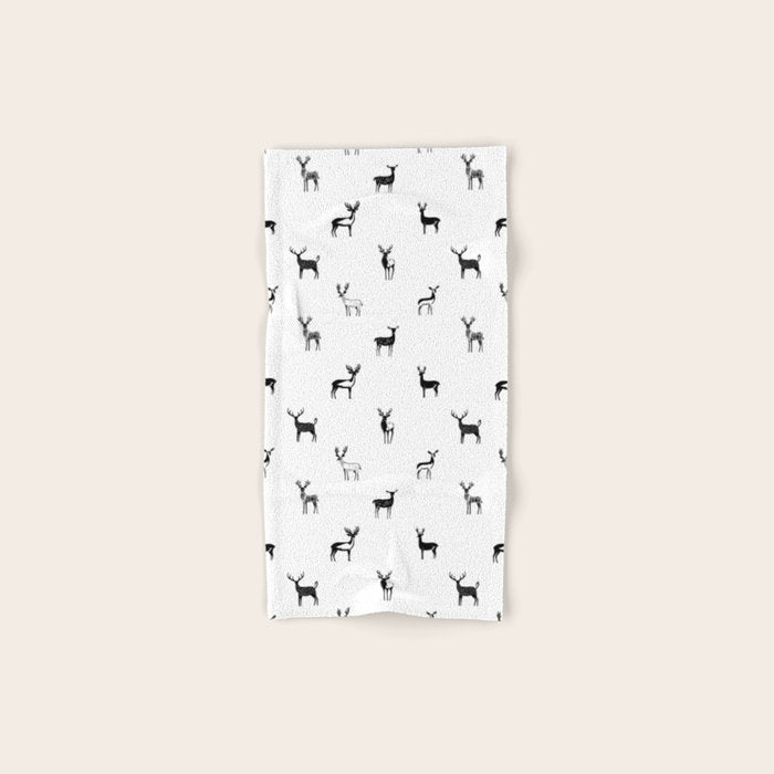 Reindeer animal doodle art pattern Bath Towel Gallery Image 1