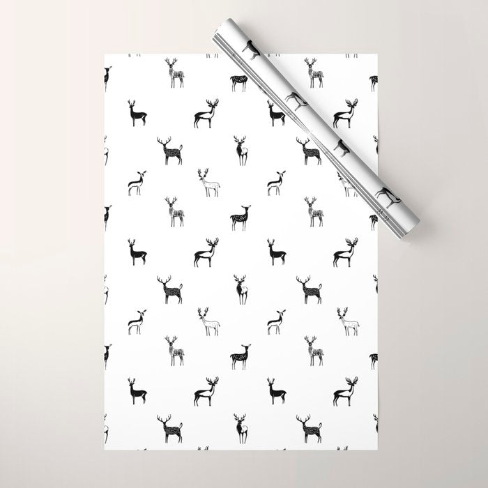 Reindeer animal doodle art pattern Wrapping Paper Gallery Image 1