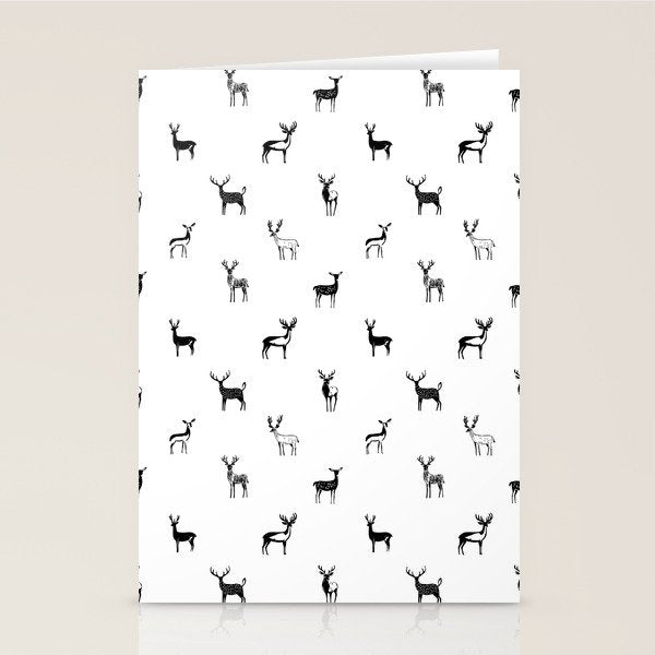 Reindeer animal doodle art pattern Stationery Card Gallery Image 2