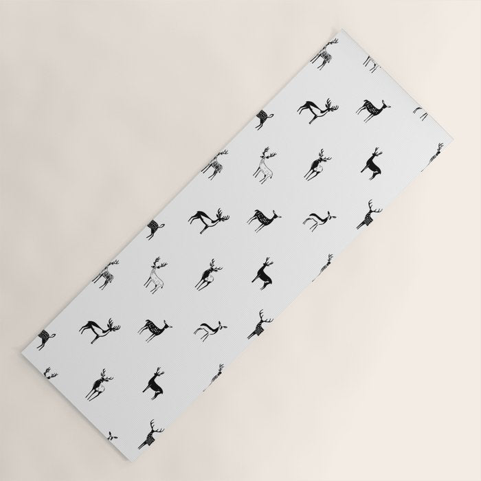 Reindeer animal doodle art pattern Yoga Mat Gallery Image 1