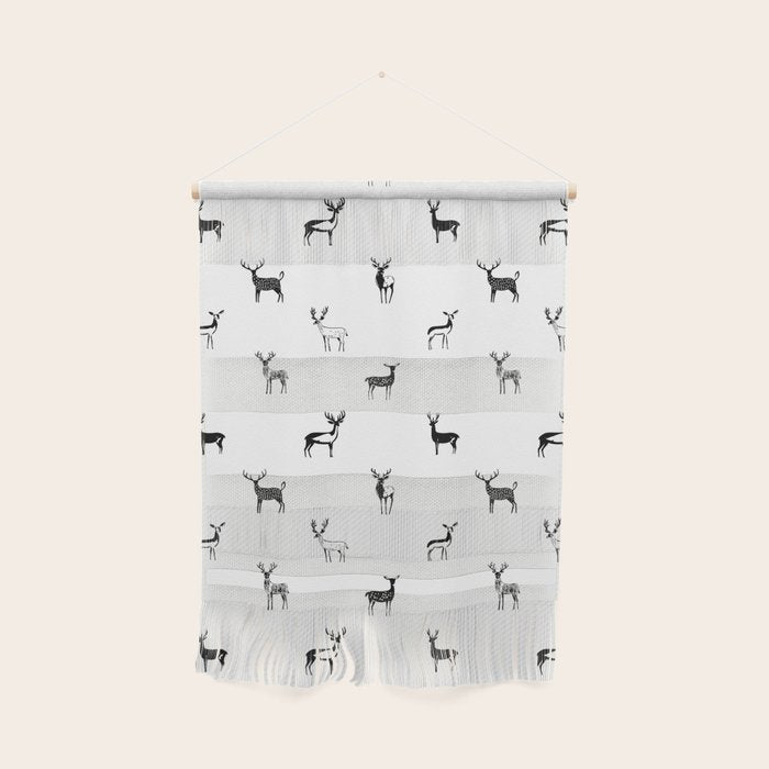 Reindeer animal doodle art pattern Wall Hanging Gallery Image 1