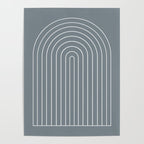 Minimal Arch XLVII Neutral Grey Blue Modern Geometric Lines Poster Gallery Image 4