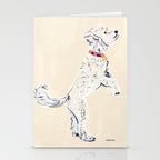 White Poodle  Stationery Card Gallery Image 2