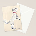 White Poodle  Stationery Card Gallery Image 2