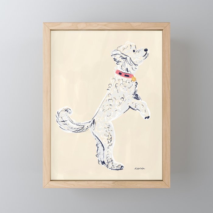 White Poodle  Mini Art Print Gallery Image 1