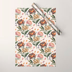 Hand Painted Peony Florals Wrapping Paper Gallery Image 1