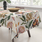 Hand Painted Peony Florals Tablecloth Gallery Image 3