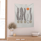 Cat and Plant 64: Dancing Tail Wall Tapestry Gallery Image 2