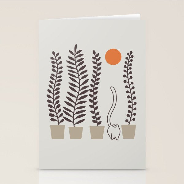 Cat and Plant 64: Dancing Tail Stationery Card Gallery Image 2