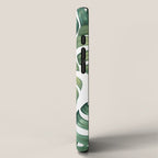 Monstera botanical leaves illustration pattern on white iPhone Case Gallery Image 2