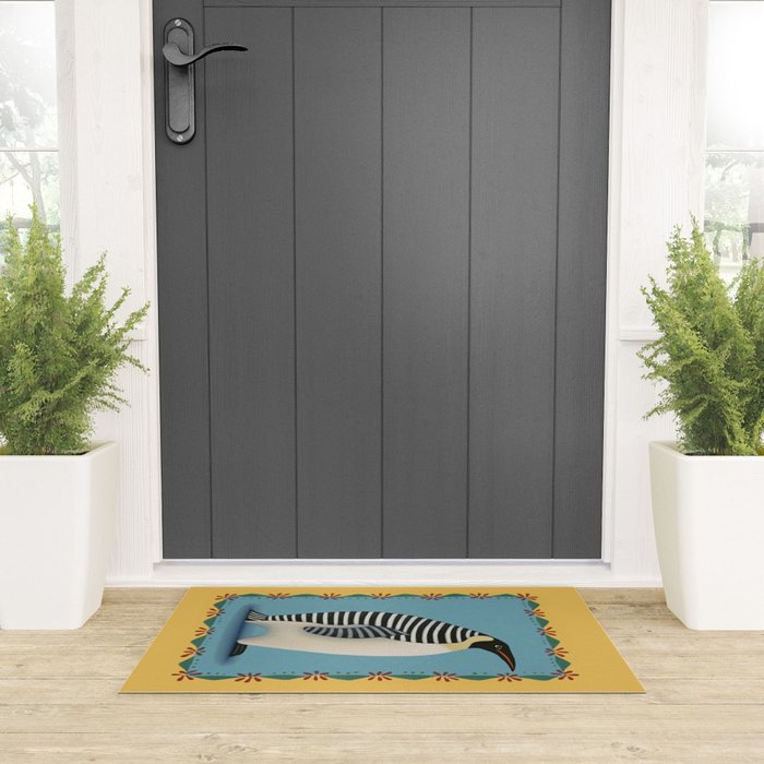 Striped Penguin Welcome Mat Gallery Image 3