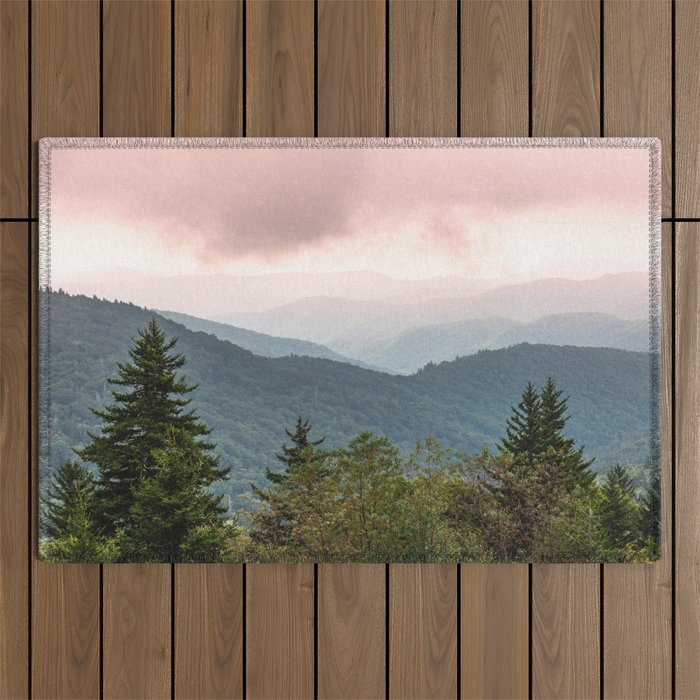 Great Smoky Mountain National Park Sunset Layers III - Nature Photography Outdoor Rug Gallery Image 1