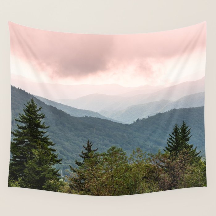 Great Smoky Mountain National Park Sunset Layers III - Nature Photography Wall Tapestry Gallery Image 4