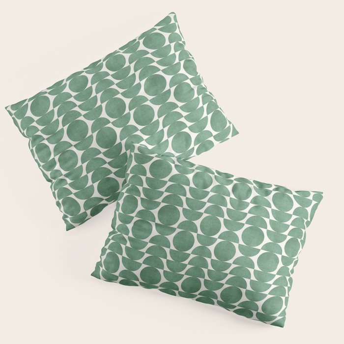 Green Retro Scandinavian - Mid Century Modern Pillow Sham Gallery Image 1