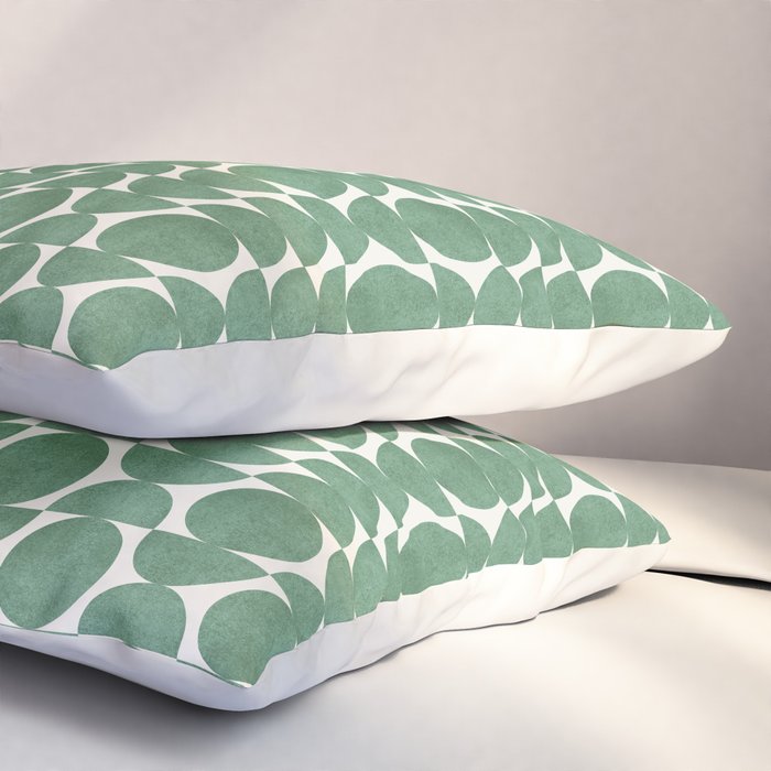 Green Retro Scandinavian - Mid Century Modern Pillow Sham Gallery Image 3