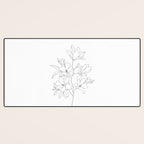 Minimal Line Art Magnolia Flowers Desk Mat Gallery Image 3