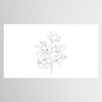 Minimal Line Art Magnolia Flowers Tablecloth Gallery Image 2