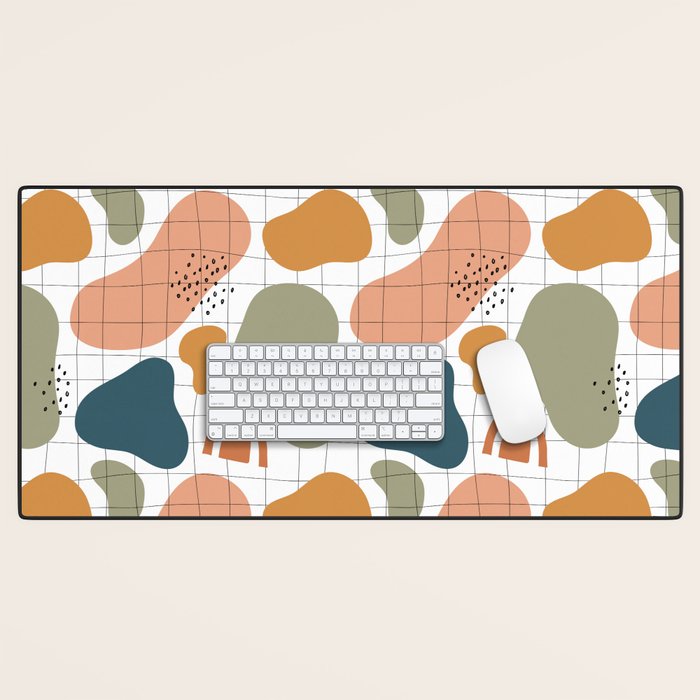 Abstract organic shape art pattern Desk Mat Gallery Image 1