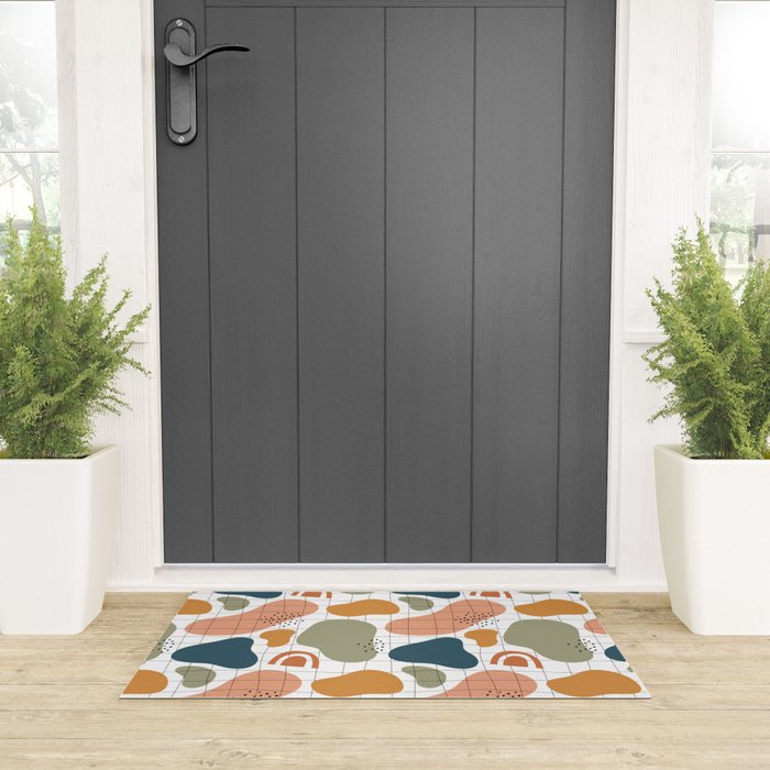 Abstract organic shape art pattern Welcome Mat Gallery Image 3