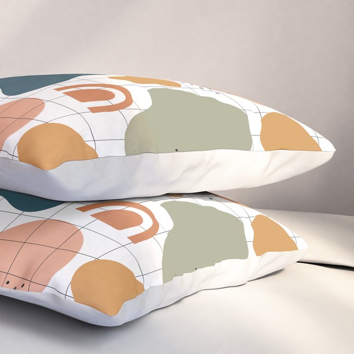 Abstract organic shape art pattern Pillow Sham Gallery Image 3