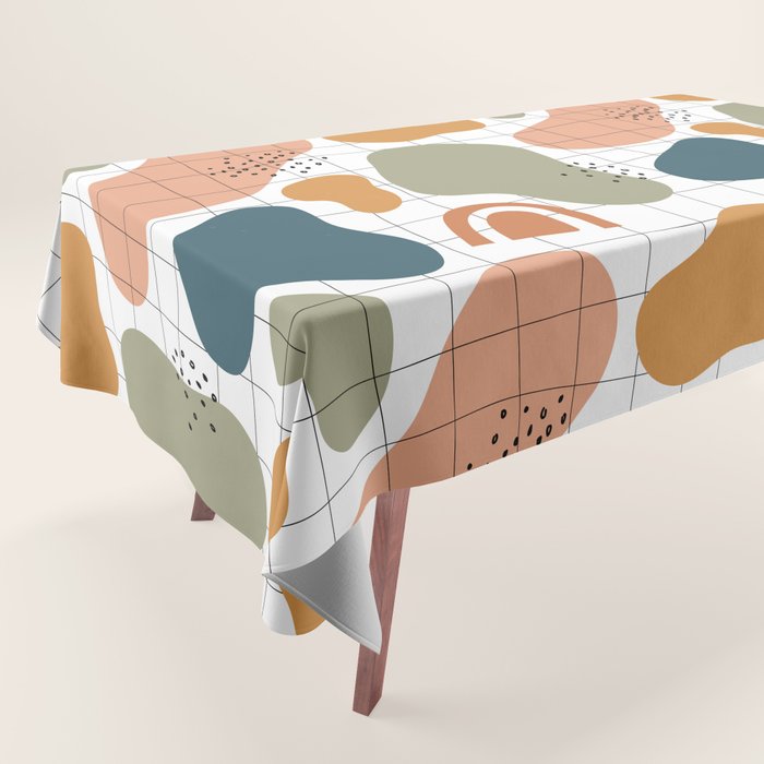 Abstract organic shape art pattern Tablecloth Gallery Image 1