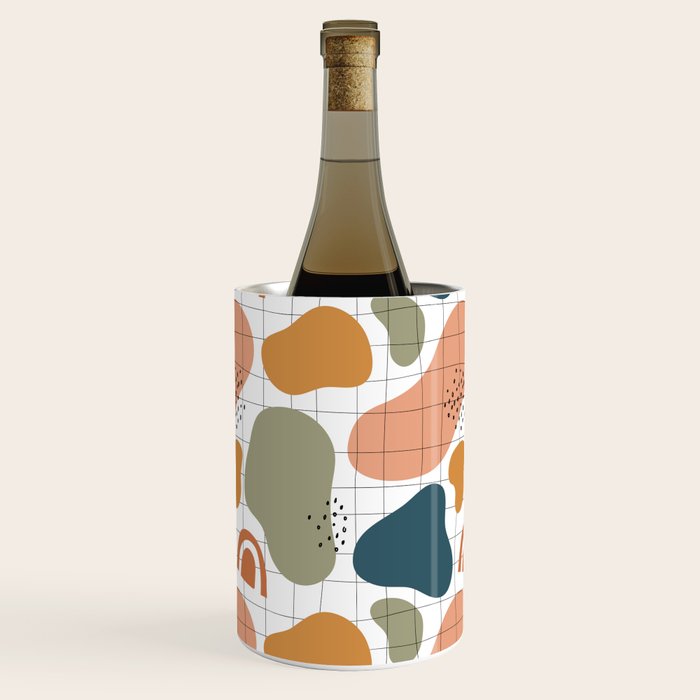 Abstract organic shape art pattern Wine Chiller Gallery Image 1